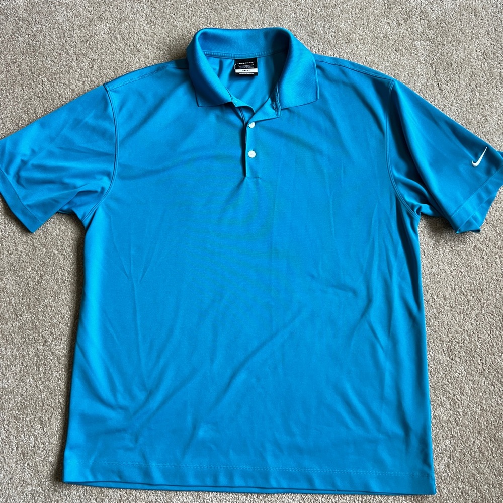 Nike Men's Vibrant Blue Polo Shirt